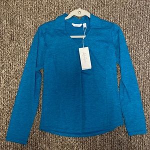 lady hagen women’s size xs long sleeve teal polo shirt